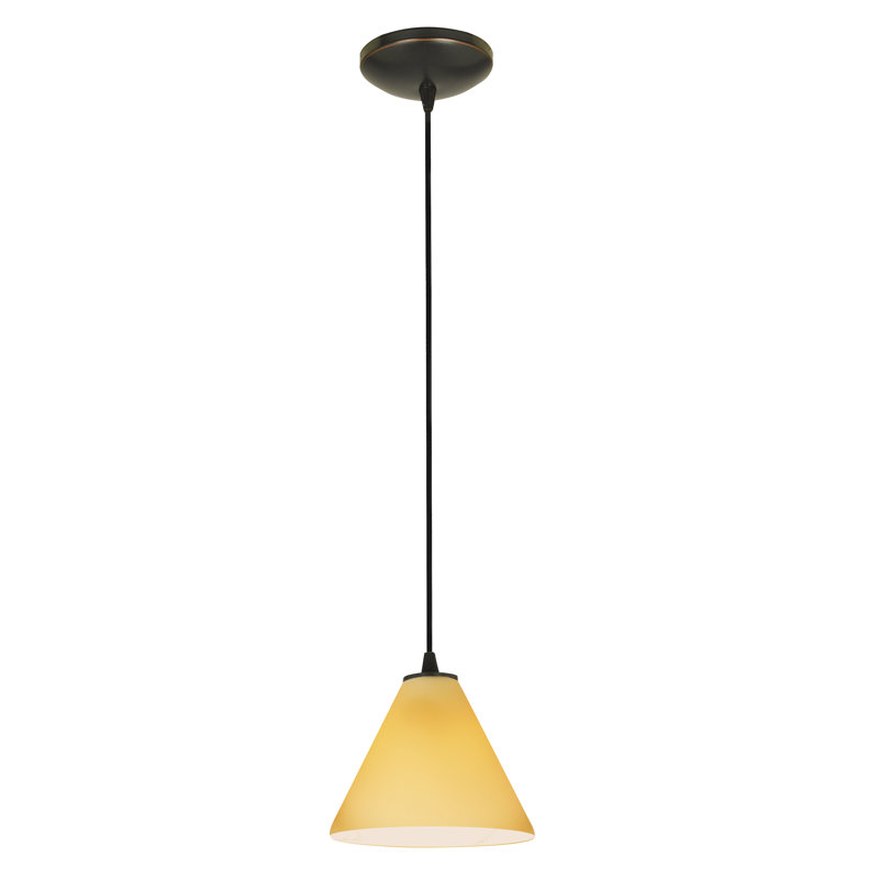 Cascio 1 - Light Single Pendant, Amber, Oil Rubbed Bronze