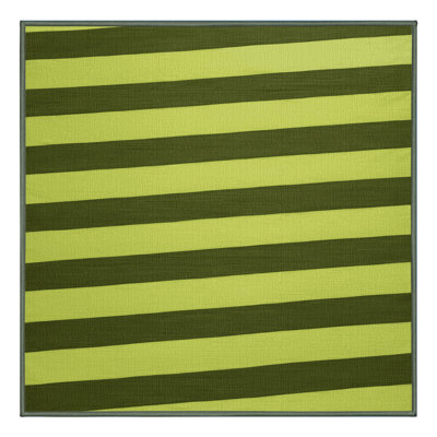 Machine Washable Horizontal Stripes Green Area Rug