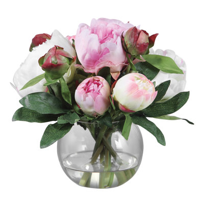 Fabric Peonies Arrangement in Vase