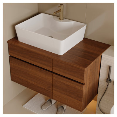 Meuble-lavabo flottant 31,5 po Mid-Century