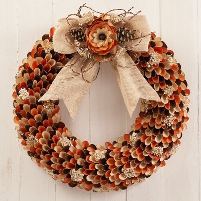 Handcrafted Faux Wood 21'' Wreath