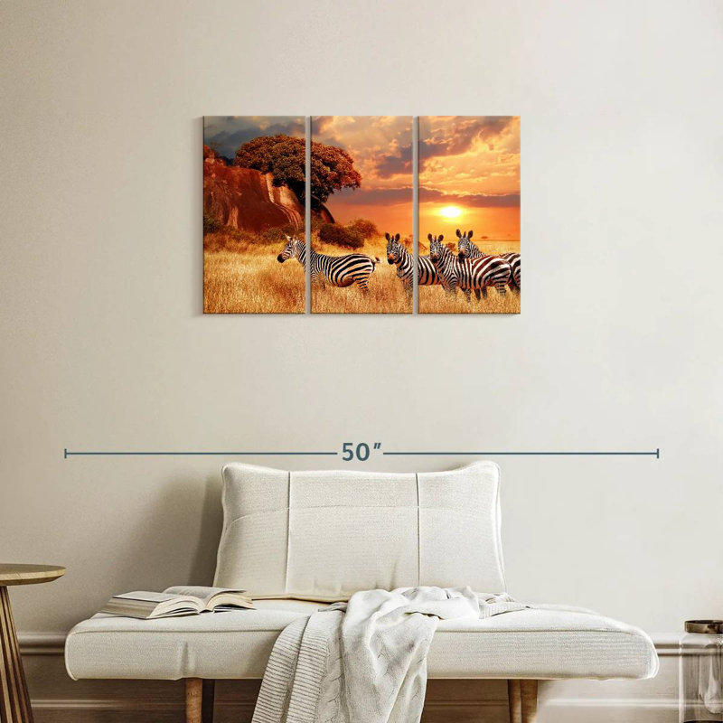 Brampt Savanna Zebras, 20" H x 33" W
