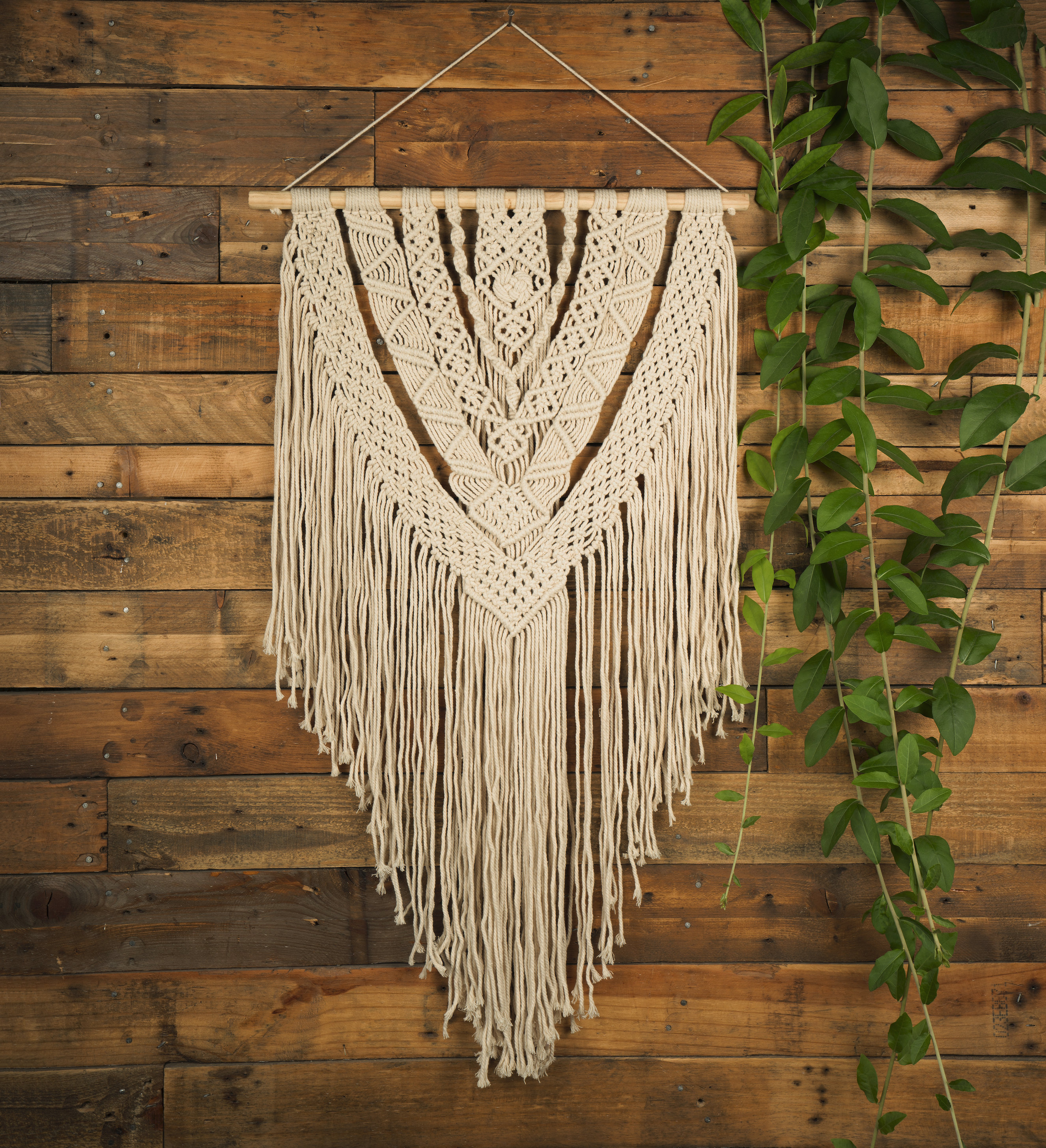 Macrame Rods Bungalow Rose Rustic Macrame Hanging with Rod Included & Reviews | Wayfair