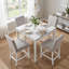 Ensemble de 5 pièces de table de cuisine en bois à hauteur de comptoir, de table carrée et 4 chaises rembourrées (blanc, cristal) et ensemble de chaises-2117898347