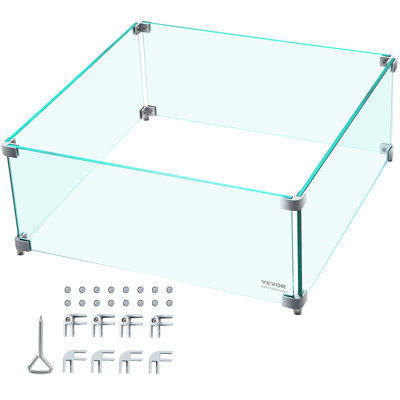 Accessoire de foyer en verre 22 po x 22 po