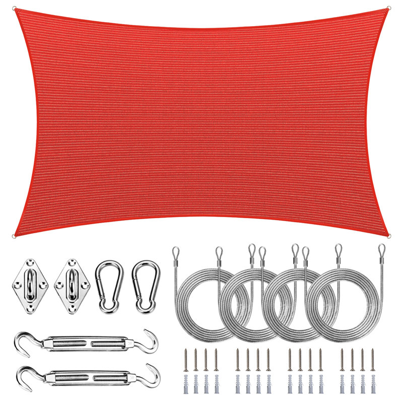 Toile d'ombrage rectangulaire Royal Shade avec trousse de quincaillerie et corde, Rouge, 12 pi x 12 pi