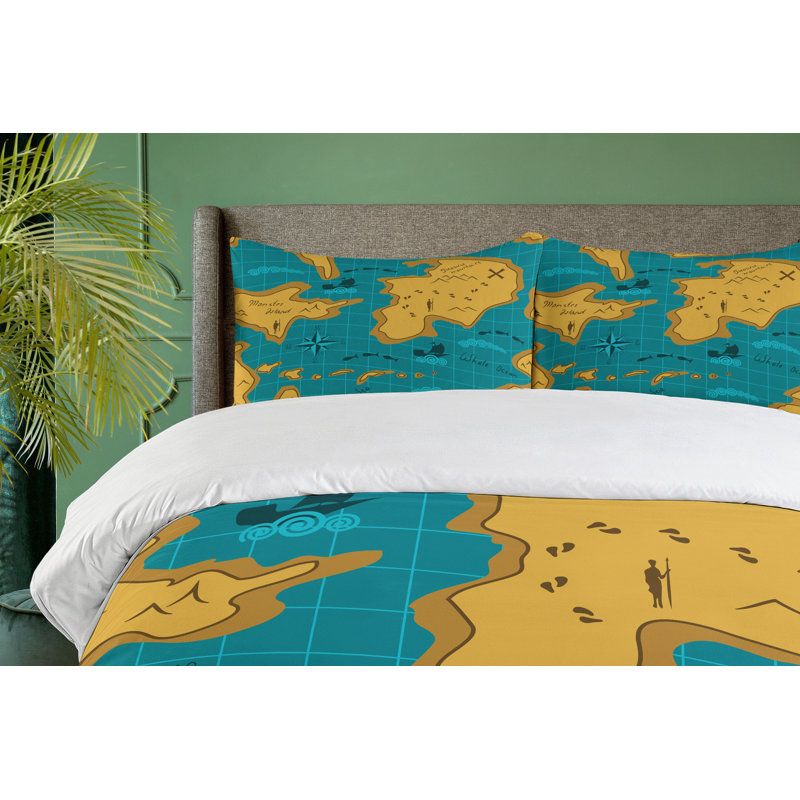 Coastal Duvet Cover, Queen Duvet Cover + 2 Shams