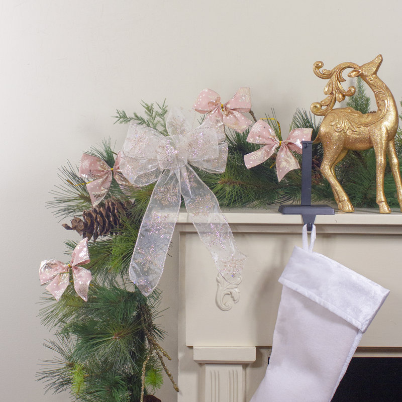 14'' Fabric Snowflakes Bow