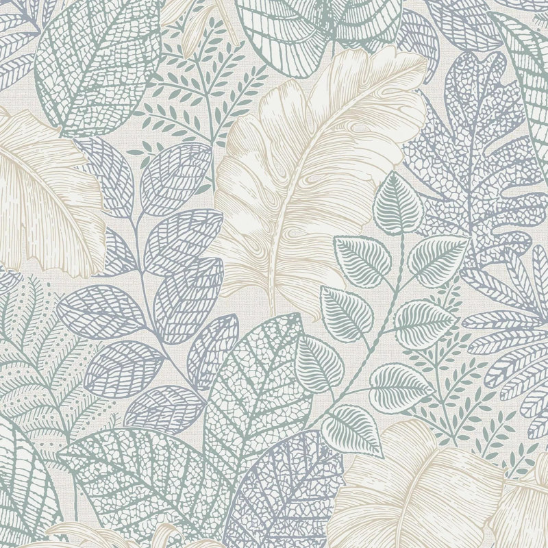 Superfresco Easy Scattered Leaves Floral Wallpaper, Blue