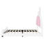 Lit plateforme tapissier simple avec tête de lit charmante en forme de lapin - matériaux blanc / rose