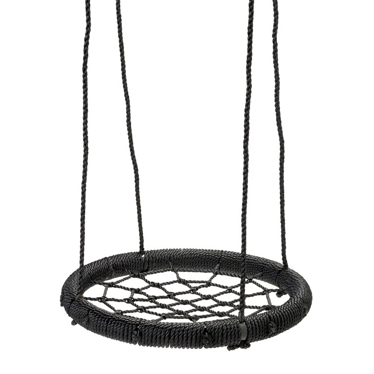 SwingKing Nylon Black Web/Saucer Swing Swing Seat with Chains