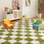 Tapis d'intérieur blanc et vert à carreaux polyvalent Idéal pour les vestibules, les chambres d'enfants, les chambres et les salons-2030541860-2030541863