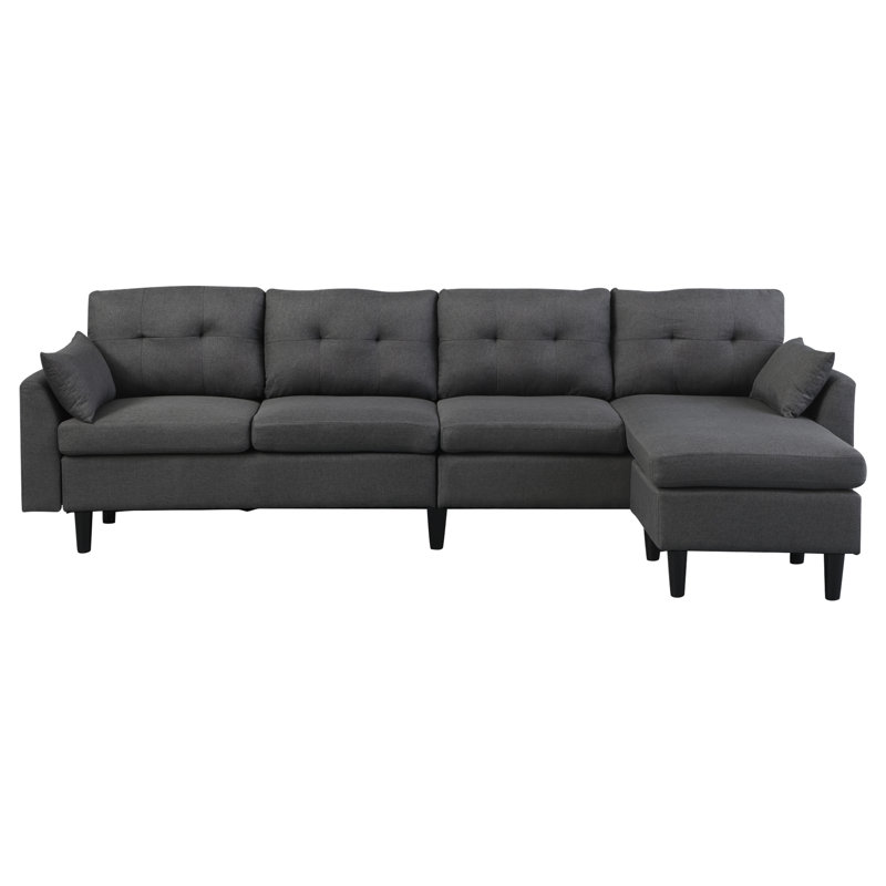 Canapé modulaire réversible en lin 50,4 po, Gris