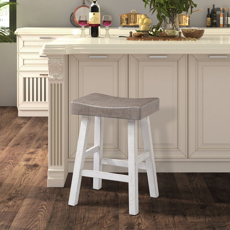 Tabourets Armantine, ensemble de 2, Gris / Blanc, Tabouret de bar (siège d'une hauteur de 31 po)