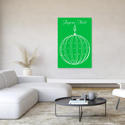 «Joyeux Noall Green Candle Minimalist Winter», reproduction d'art murale