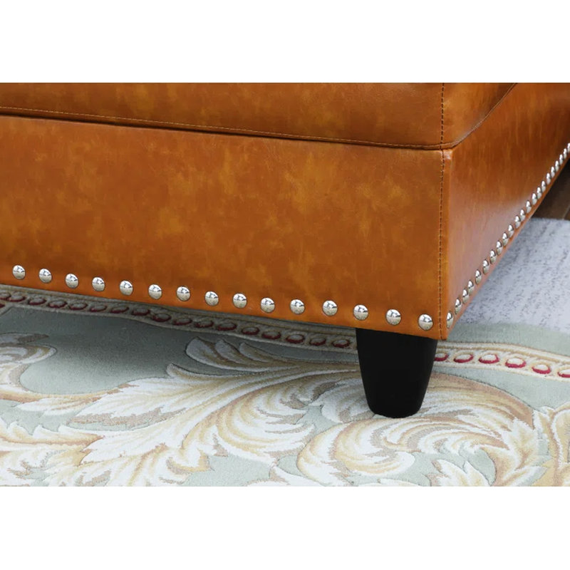 Canapé modulaire en similicuir à 3 places en L, convient au cinéma / jeu, abattant avec porte-gobelets, deux coussins décoratifs et rangement intérieur, structure en bois massif et d'ingénierie, coussins en mousse, goujon à profil bas