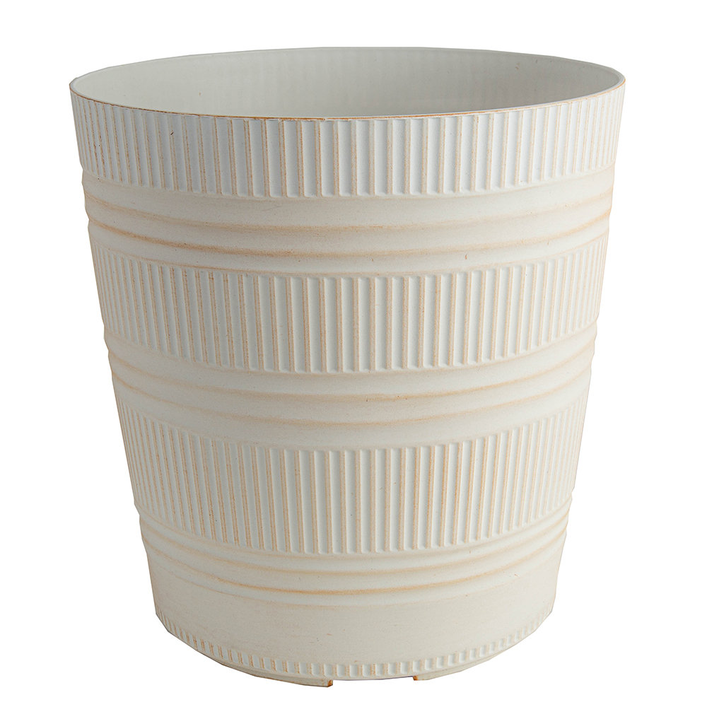Better Homes & Gardens Pottery 12 Fischer Round Ceramic Planter, White 