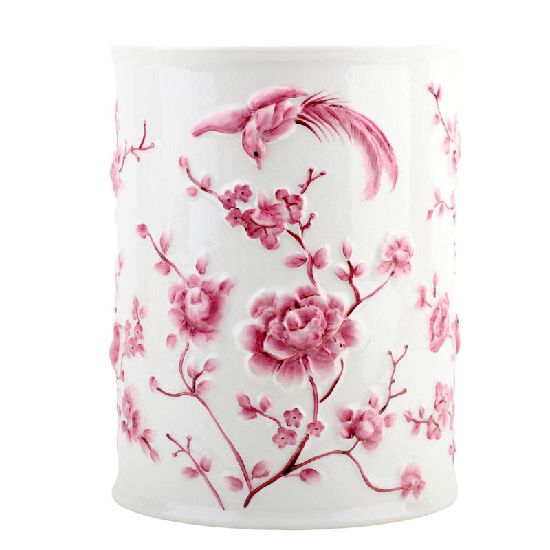 Bathroom Accessory Set, Pink/White