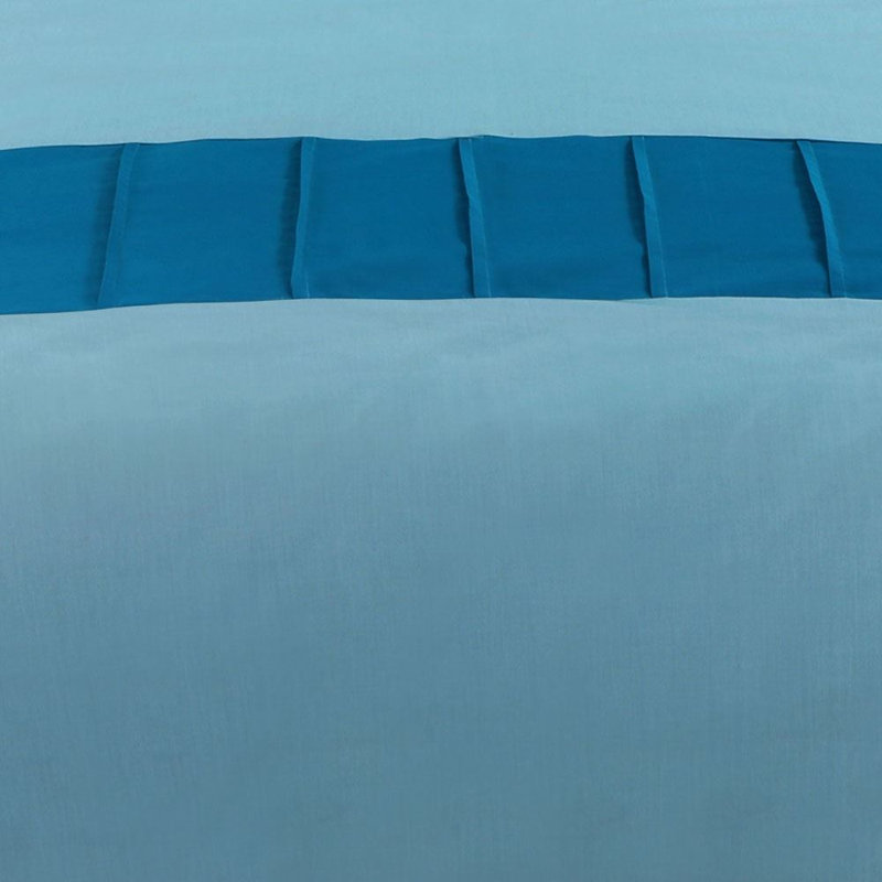 Wasi Pintuck Panel Duvet Cover Set, Super King, Aqua / Teal