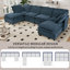 Grand canapé modulaire en forme de U moderne à double couche, 6 places librement combinables avec fonction de rangement, convertible en canapé-lit, parfait pour les salons, les bureaux et les appartements-790426934