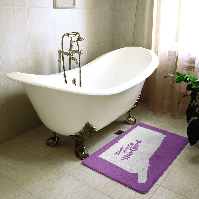 Tapis de salle de bain fairbanks alaska, l 17 po x L 21 po, Violet, Home sweet Hartford