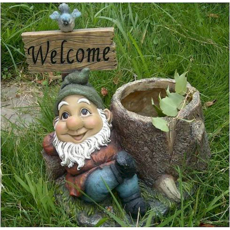 Statue gnome en polyrésine welcome