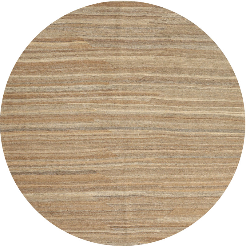 Tapis brun contemporain, Rond 6 pi