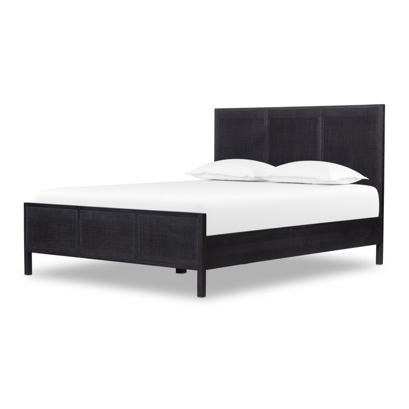 Sydney Bed, Queen, Black Wash W/ Black Cane