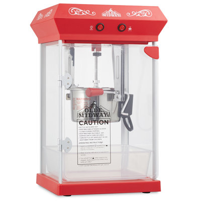 Popcorn Machine Maker with 6oz Kettle, Vintage-Style Countertop Popper - Black