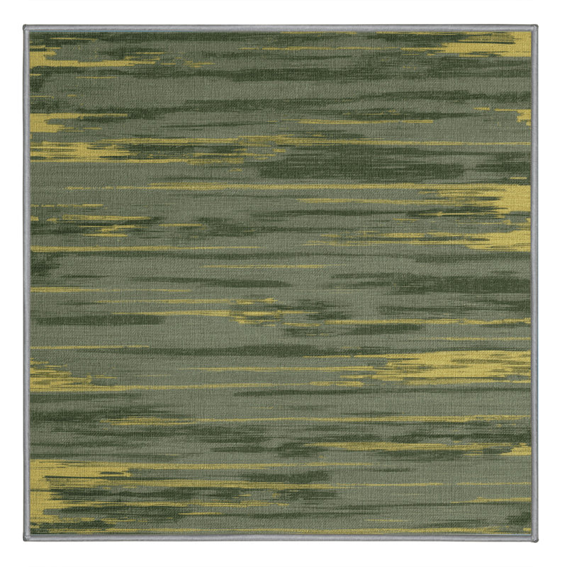 Machine Washable Abstract Brown Area Rug, Square 7'
