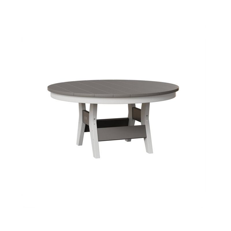 Table de conversation ronde 38 po Berlin Gardens Harbor, H 17,25 po x l 38 po x P 38 po, Gris clair