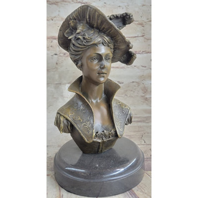 Adonys Signed Original Milo Sexy Young Woman Bust Bronze Sculpture Statue Marble Figure