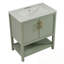 Meuble-lavabo de salle de bain avec lavabo, étagère de rangement ouverte et porte-121751544