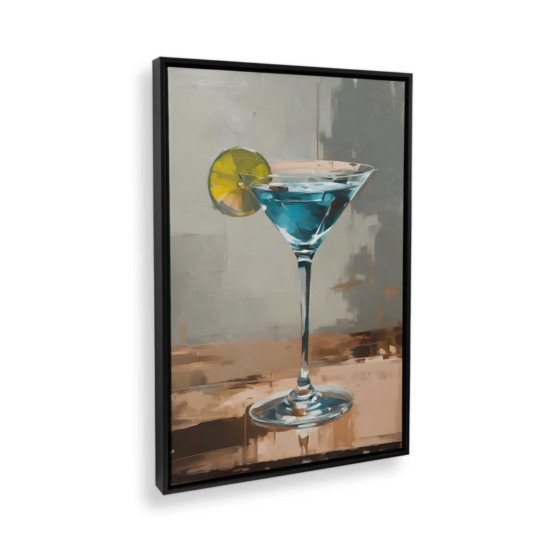Twist of Blue, Impression encadrée sans passe-partout, H 18,75 po x l 12,75 po, Noir satiné