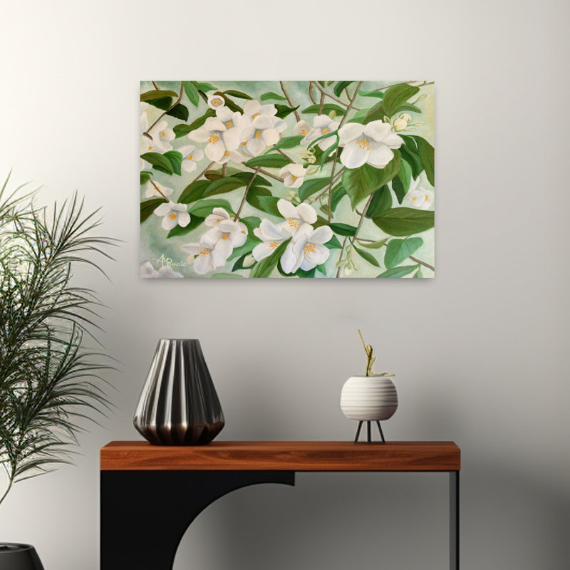 White Jasmine Blooms by Angeles M. Pomata - Wrapped Canvas Print, 60.96 cm H x 40.64 cm W