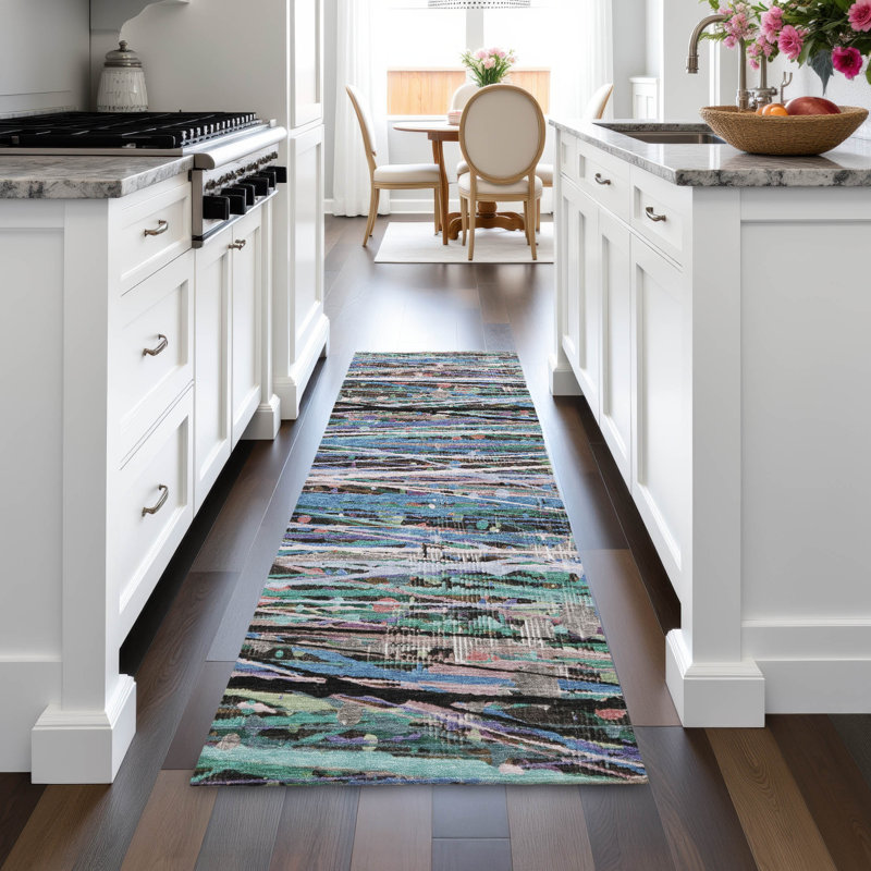 Tapis intérieur / extérieur lavable à la machine Amanda ACN2125, Tapis de couloir 2 pi 3 po x 7 pi 6 po