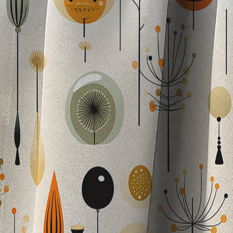 Danish Modern Sophistication - Midcentury Curtain - Blackout Geometric Curtain - 1 Panels, 52" W x 95" L
