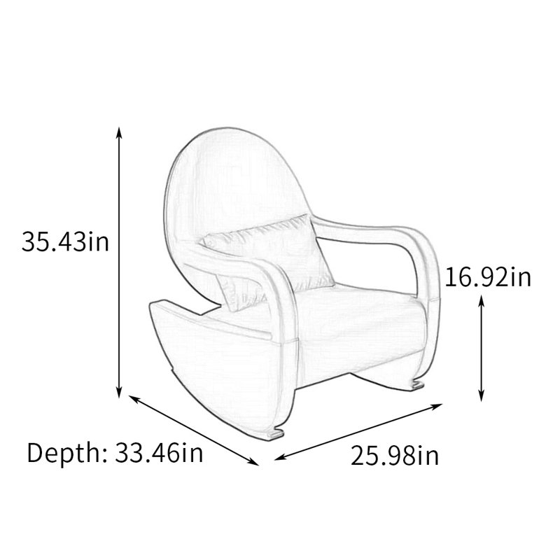 Chaise berçante Home, Noir, noir, noir, noir