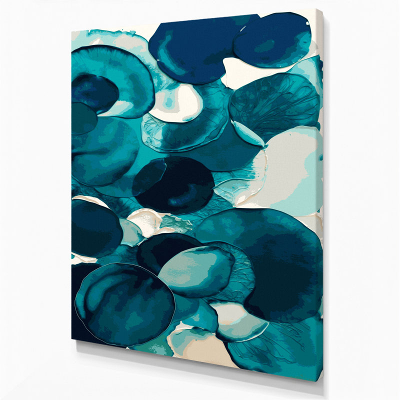 Abstrait aquarelle sur toile bleue 76