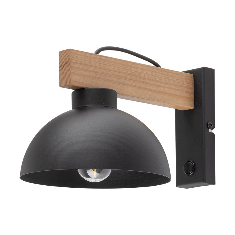 Lorenza 1-Light Dimmable Black Armed Sconce