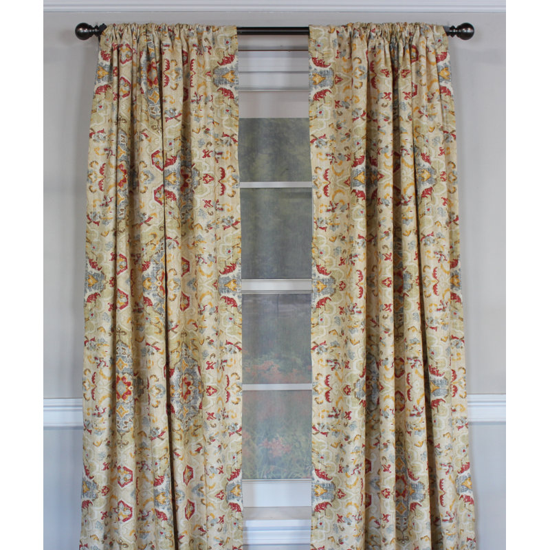 Rideau 100% coton Jaipanmu, L 50 po x L 84 po, Bleu