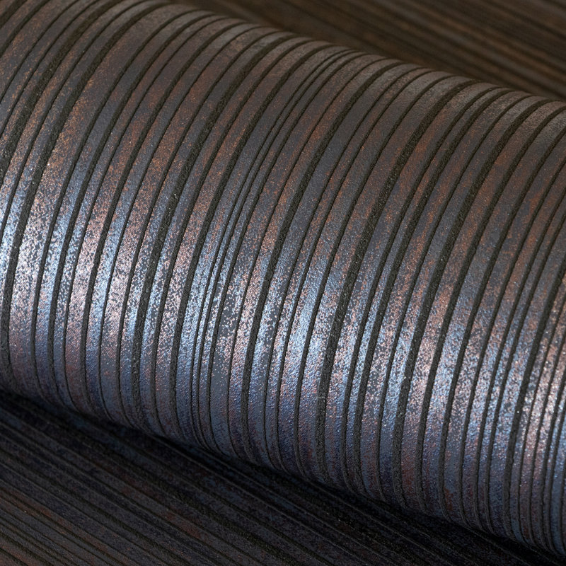 Universe Collection Jupiter Metallic Stripe Design Wallpaper Roll, Dark Blue
