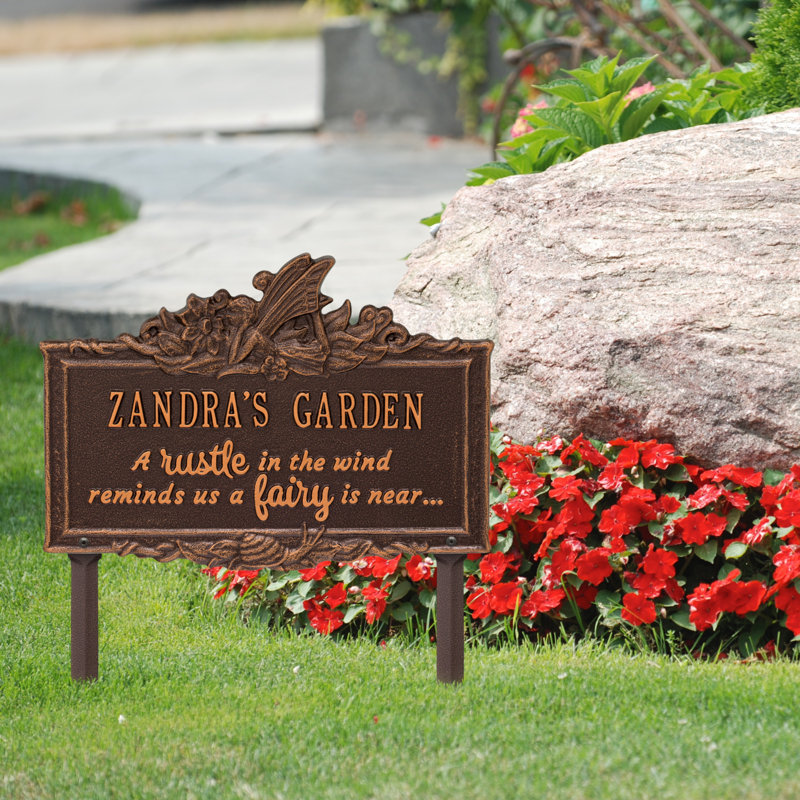 My Fairy Garden Personalized Lawn Plaque, Yes, Antique Copper