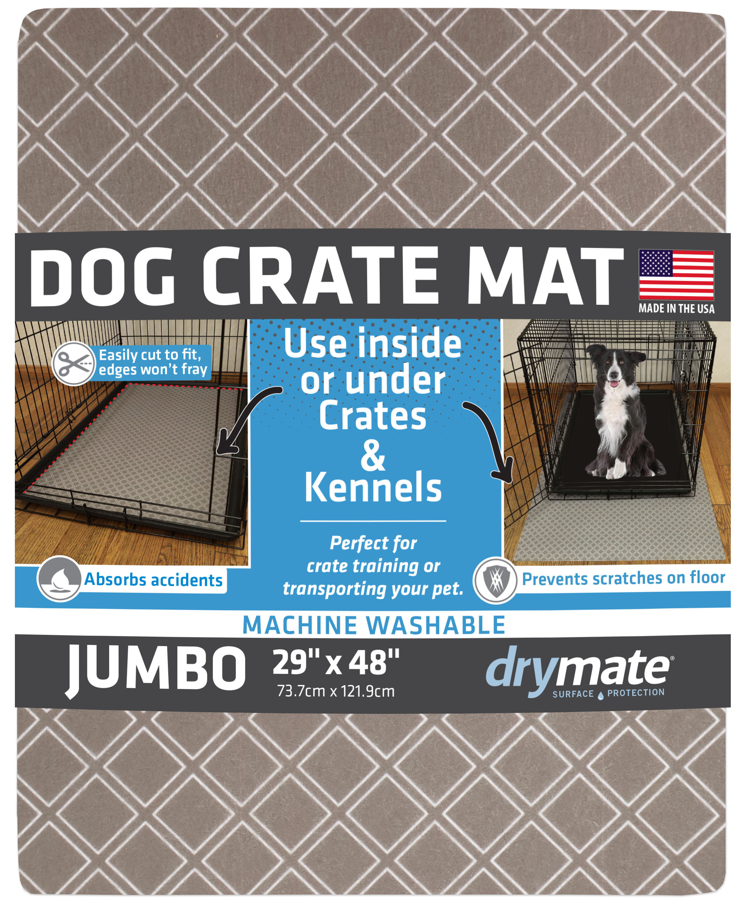 Tucker Murphy Pet™ Chotan Jumbo Dog Crate Mat Liner for Crates & Kennels Absorbent, Waterproof