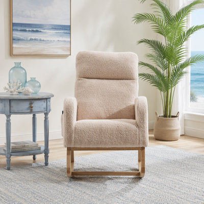 Chaise berçante avec pieds en bois massif, chaise berçante Modern