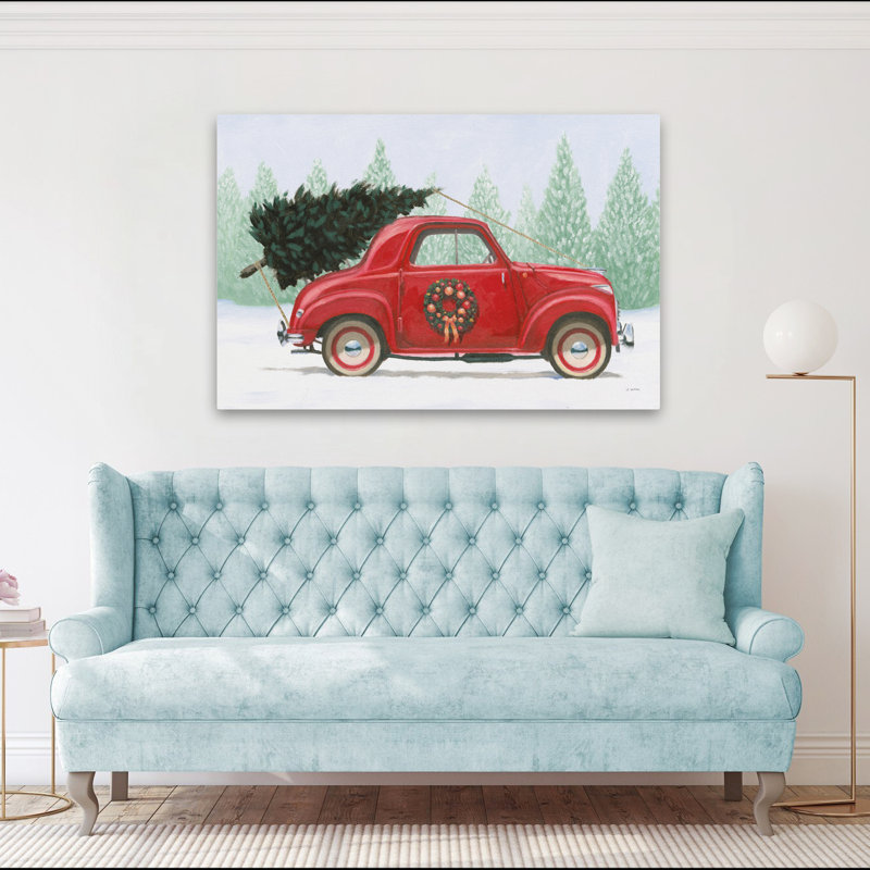 Ferme de Noël I - art de Noël «Black Bows Cars», H 40 po x l 60 po