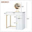 Meuble-lavabo de 31,5 po avec miroir éclairé, coiffeuse de luxe avec 2 tiroirs et 1 armoire, 3 modes d'éclairage disponibles pour la chambre à coucher