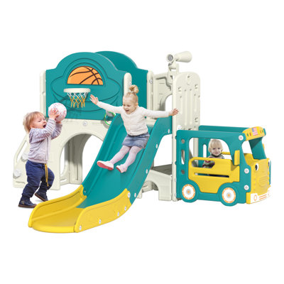 9 In-1 Toddler Slide And Climber Playset