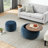 Round Storage Ottoman with Removable Top 2-in-1 Footstool and End Table Fabric Seat for living room-1191909057