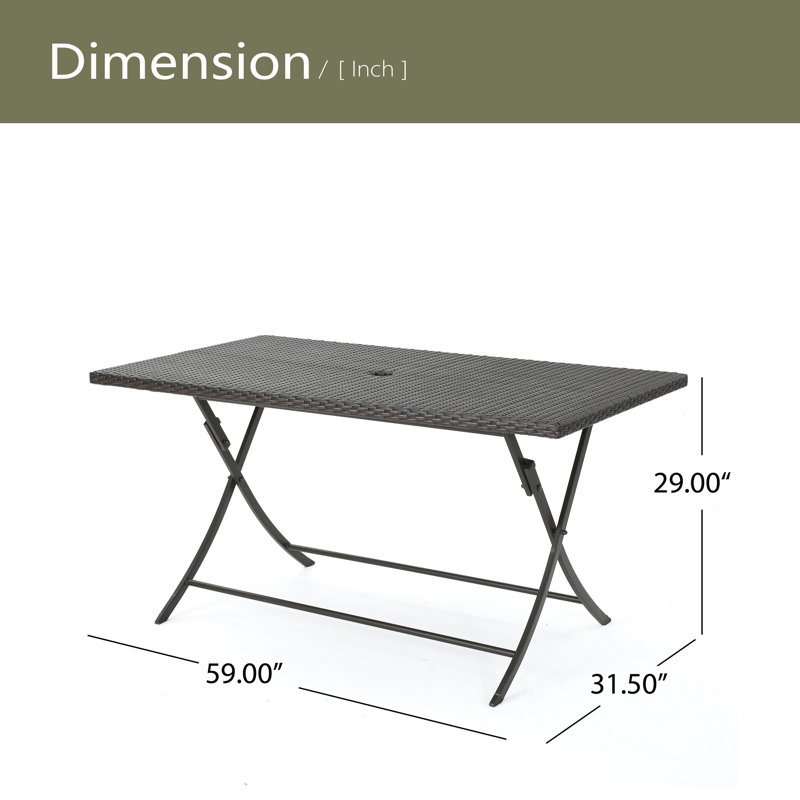 Table à manger rectangulaire pliable